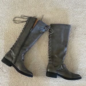 Grey Lace up Boots